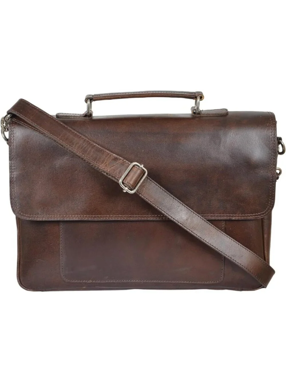 Handcrafted Full Grain Leather Briefcase for Men, Fits 15.6